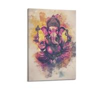 ZZBXSJ Minimalist Abstract Canvas Wall Art Prints Picture - Watercolor Hindu Deity Poster, Elephant - Headed God Figure Room Decor Artwork Posters 12x18inch(30x45cm)