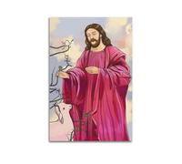 ZZBXSJ Modern Family Posters Wall Decor Artwork - Catholic Jesus With Lamb And Thorn Like Branch Portrait Canvas Art Prints Pictures 24x36inch(60x90cm) Unframe-style