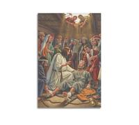 ZZBXSJ Modern Family Posters Wall Decor Artwork - Christian Jesus Healing The Paralyzed Man Portrait Canvas Art Prints Pictures 16x24inch(40x60cm) Unframe-style