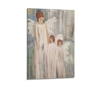 ZZBXSJ Poster Frame Canvas Wall Art Prints for Living Room Decor - Christianity Art Poster Family of Angels in An Abstract Landscape 12x18inch(30x45cm) Picture Frame Artwork