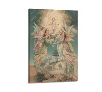 ZZBXSJ Poster Frame Canvas Wall Art Prints for Living Room Decor - Christianity Art Poster Heavenly Gathering of Angels with A Central Figure 08x12inch(20x30cm) Picture Frame Artwork
