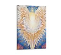 ZZBXSJ Poster Frame Canvas Wall Art Prints for Living Room Decor - Religious Posters Radiant, Feathered Angel Wings with A Celestial, Starry Background 12x18inch(30x45cm) Picture Frame Artwork