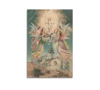 ZZBXSJ Poster Unframe Canvas Wall Art Prints for Living Room Decor - Christianity Art Poster Heavenly Gathering of Angels with A Central Figure 12x18inch(30x45cm) Picture Unframe Artwork