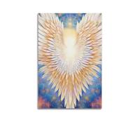 ZZBXSJ Poster Unframe Canvas Wall Art Prints for Living Room Decor - Religious Posters Radiant, Feathered Angel Wings with A Celestial, Starry Background 20x30inch(50x75cm) Picture Unframe Artwork