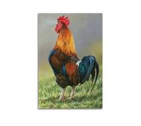 ZZBYMX Animal Poster A Rooster Crowing in The Grass Poster Decorative Painting Canvas Wall Posters And Art Picture Print Modern Family Bedroom Decor Posters 08x12inch(20x30cm)