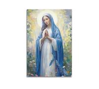 ZZBYMX Christian Poster Madonna Among Flowers Marvel Poster Decorative Painting Canvas Wall Posters for Bedroom Decor And Art Picture Print Modern Family 16x24inch(40x60cm)