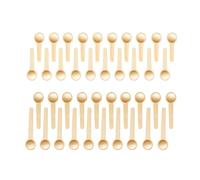 Zzcy Pack of 40 Mini Wooden Spoon Wooden Teaspoon Kitchen Wooden Spoon for Spices Salt Sugar Honey Jam,10 Pieces of Each of The 4 Sizes with Short Handle(6.8 7.5 8.5 10 cm)