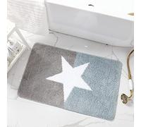 ZZDXL Bath Mats Non Slip Gray Blue Star Bathroom Mat Soft Bathmat Rugs Large Bath Mats for Bathroom Microfiber Absorbant Plush Super-comfy Easy to Clean Durable60×90cm
