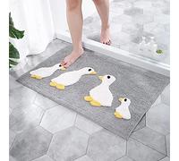 ZZDXL Bath Mats Non Slip Grey Duck Bathroom Mat Soft Bathmat Rugs Large Bath Mats for Bathroom Microfiber Absorbant Plush Super-comfy Easy to Clean Durable50×80cm