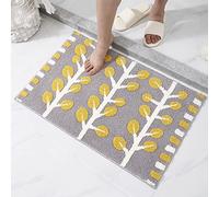 ZZDXL Bath Mats Non Slip Yellow Grey Bathroom Mat Soft Bathmat Rugs Large Bath Mats for Bathroom Microfiber Absorbant Plush Super-comfy Easy to Clean Durable60×90cm