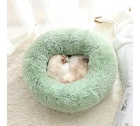 ZZDXL Plush Donut Dog Bed Mint Green Small Dog Bed Washable, Round Self-Warm Calming Pet Cat Bed, Cuddler Kennel Soft Puppy Sofa, Anti-Slip Bottom