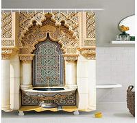 ZZDXW Shower Curtains Waterproof Moroccan Vintage Door Bathroom Curtains Resistant Washable Shower Curtains Mould Proof Resistant 100% Polyester Shower Curtains Waterproof Shower Curtain(180x180)