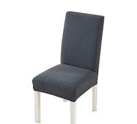 ZZDZW Chair Protector Covers for Dining Room,Dining Chair Cover Set Of 6/4/2 Grey Beige,Stretch Chair Covers,Elastic Seat Chair Covers,Dining Chair Slipcovers Without Arms Removable