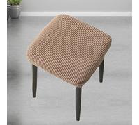 ZZDZW Dressing Table Stool Cover Velvets Elastic Stool Chair Seat Cover Stool Dust Cover Stretch Stool Cover Retro Square Stool Covers for Dining Room (Color : Dark khaki, Size : 1pc)
