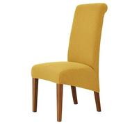 ZZDZW Solid Color Chair Cover Stretch Jacquard M XL Size Elastic Slipcovers Chair Covers White For Dining Room Kitchen Wedding Banquet Hotel (Color : 8# lemon yellow, Size : M 45-60cm)
