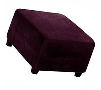 ZZDZW Square Ottoman Slipcover Velvet Small/Medium/Large Stretch Ottoman Cover Slipcover for Wingback Chair Stool Protector cover/Sofa Leather Storage Footstool (Color : Fuchsia, Size : 62-76cm)