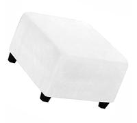 ZZDZW Square Ottoman Slipcover Velvet Small/Medium/Large Stretch Ottoman Cover Slipcover for Wingback Chair Stool Protector cover/Sofa Leather Storage Footstool (Color : White, Size : 62-76cm)