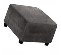 ZZDZW Square Ottoman Slipcover Velvet Small/Medium/Large Stretch Ottoman Cover Slipcover for Wingback Chair Stool Protector cover/Sofa Leather Storage Footstool (Color : Dark gray, Size : 33-45cm)