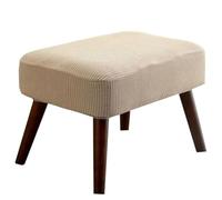 ZZDZW Stool Covers Rectangle, Stretch Rectangle Bar Stool Covers Elastic Vanity Stool Cover Jacquard Chair Seat Slipcover Counter Stool Covers Saddle Seat Cover For Wooden Metal Bench (Color : Khaki)
