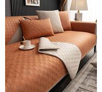 ZZDZW Waterproof Sofa Covers for Pets Couch Cover for Dogs Sofa Slipcovers for Sectionals Sofa Protector Cover for Reclining L Shape for Living Room (Sold by Size (Color : Orange, Size : 90X160CM)