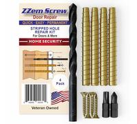 ZZem Door Hinge Repair Kit - Easy Stripped Screw Hole Repair for Wood - Anchor to Reinforce Hinges, Strike Plates and Door Jamb - 4 Pack