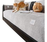 ZZenSmot Couch Cover for Pets, Dog Couches Covers Washable, Cushion Sofa Pet Friendly, Non Slip Sofas Cover,cat-Scratch-Proof，Suitable for Dog Owners (Light gray,35.4in*82.7in)