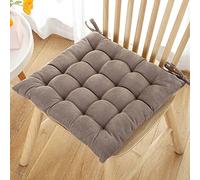 ZZenSmot Modern Simple Square Tufted Chair Pad,Soft Thicken Tatami Seat Cushion Comfy Floor Pillow With Corduroy Chair Cushion For Bay Window Balcony Living Room-Dark brown 50x50cm(20x20inch)