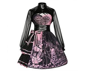 ZZEQYG Women's Cool Black Skirt Halloween Masquerade Party Punk Gothic Dress