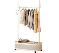 ZzERTE Clothes Rack With Storage Shelves And Coat/Hat Hooks,Heavy-Duty Metal Garment Rack,Hanging Clothes,Freestanding Clothing Racks(White,60cm/23.6in)