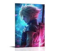 ZZFHLBSC Final Fantasy VII Advent Children Classic And Good Reputation Anime Canvas Poster Wall Art Decorative Painting Bedroom Painting Posters 12x18inch(30x45cm) Frame-style