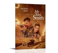ZZFHLBSC Mr. & Mrs. Smith High-scoring Classic Movies And TV Series Canvas Posters Wall Decoration Paintings Bedroom Hanging Paintings Posters 16x24inch(40x60cm) Frame-style