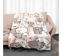 ZZFJFQ Flannel Blanket Peach and Goma Cartoon Super Warm Blanket Soft Flannel Lightweight Microfiber Blanket for Couch for Home Office Travel Couch 180x200cm