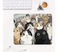 ZZGBDWOU mouse mat 320 x 260 x 3 mm Gaming Mouse Pad with Non-Slip Rubber Base and Smooth Surface, Portable, Compatible with Laser and Optical Mice, Mouse Pad for Home Office Work, Cat & Cute XS#783