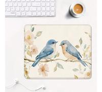 ZZGBDWOU mouse mat 320 x 260 x 3 mm Gaming Mouse Pad with Non-Slip Rubber Base and Smooth Surface, Portable, Compatible with Laser and Optical Mice, Mouse Pad for Home Office Work, Blue & Bird XS#711