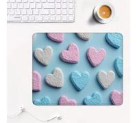 ZZGBDWOU mouse mat 340 x 280 x 3 mm Gaming Mouse Pad with Non-Slip Rubber Base and Smooth Surface, Portable, Compatible with Laser and Optical Mice, Mouse Pad for Home Office Work, Blue & Love XS#891
