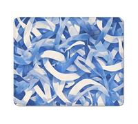 ZZGBDWOU Mouse Pad with Stitched Edge, Non-Slip Rubber Base, Smooth-Textured Surface and Waterproof Mousepad for Computers, Laptop, Office and Home, 34 x 28 cm, Blue & Abstract XS#202