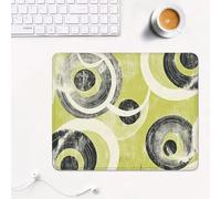 ZZGBDWOU Mouse Pad with Stitched Edge, Non-Slip Rubber Base, Smooth-Textured Surface and Waterproof Mousepad for Computers, Laptop, Office and Home, 34 x 28 cm, Green & Abstract XS#102