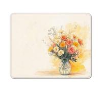 ZZGBDWOU Mouse Pad with Stitched Edge, Non-Slip Rubber Base, Smooth-Textured Surface and Waterproof Mousepad for Computers, Laptop, Office and Home, 40 x 30 cm, Yellow & Flower XS#740