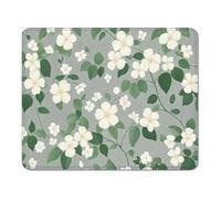 ZZGBDWOU Mouse Pad with Stitched Edge, Non-Slip Rubber Base, Smooth-Textured Surface and Waterproof Mousepad for Computers, Laptop, Office and Home, 15 x 20 cm, Green & Floral XS#338