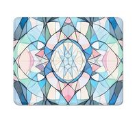 ZZGBDWOU Mouse Pad with Stitched Edge, Non-Slip Rubber Base, Smooth-Textured Surface and Waterproof Mousepad for Computers, Laptop, Office and Home, 24 x 20 cm, Abstract & Blue-Green XS#332