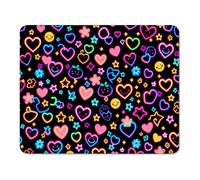 ZZGBDWOU Mouse Pad with Stitched Edge, Non-Slip Rubber Base, Smooth-Textured Surface and Waterproof Mousepad for Computers, Laptop, Office and Home, 15 x 20 cm, Colorful & Love XS#700