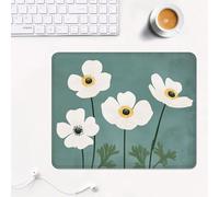 ZZGBDWOU Mouse Pad with Stitched Edge, Non-Slip Rubber Base, Smooth-Textured Surface and Waterproof Mousepad for Computers, Laptop, Office and Home, 36 x 30 cm, Green & Flower XS#690