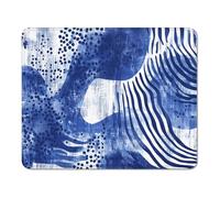 ZZGBDWOU Mouse Pad with Stitched Edge, Non-Slip Rubber Base, Smooth-Textured Surface and Waterproof Mousepad for Computers, Laptop, Office and Home, 30 x 25 cm, Abstract & Blue XS#38