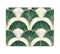 ZZGBDWOU Mouse Pad with Stitched Edge, Non-Slip Rubber Base, Smooth-Textured Surface and Waterproof Mousepad for Computers, Laptop, Office and Home, 40 x 30 cm, Abstract & Green XS#124