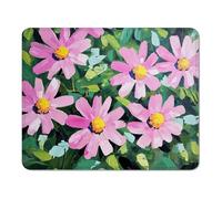 ZZGBDWOU Mouse Pad with Stitched Edge, Non-Slip Rubber Base, Smooth-Textured Surface and Waterproof Mousepad for Computers, Laptop, Office and Home, 36 x 30 cm, Pink & Daisy XS#130