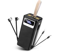 ZZGIANT SOLAR Power Bank 50000mah Full Capacity, 22.5W Fast Charging with Build-in Cables, LED Display and Flash Light for Camping, Portable Charger Power Bank for Cell Phones and Tablets.