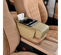 zzgnlb Car Arm Rest Increase Cushion with Cup Holder and Storage for Toyota IQ, Multifunctional Car Console Storage Box for Car Accessories,C-Beige