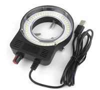 ZZGXWM 48 LED SMD USB Adjustable Ring Light for Industry Microscope & Industrial Camera Magnifier - 110V-220V, 3W-5W(Black)