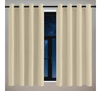 ZZGZZG Blackout Curtains for Living Room 115 x 170 cm Thermal Insulated Soundproof Eyelet Window Curtains for Living Room for Bedroom, Cream Color