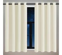 ZZGZZG Blackout Curtains for Living Room 170 x 100 cm Thermal Insulated Soundproof Eyelet Window Curtains for Living Room for Bedroom, Beige